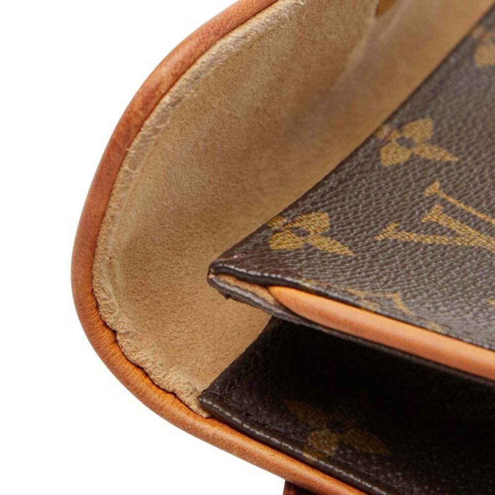 LOUIS VUITTON Authentic Brown Monogram Leather Pochette Hobo Bag - Picture 6 of 11